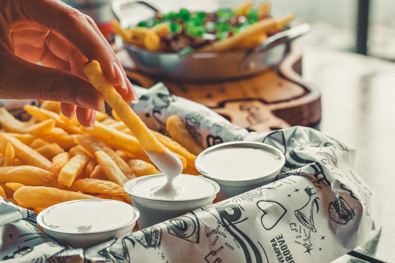 Dipping sauces selection including ranch and marinara